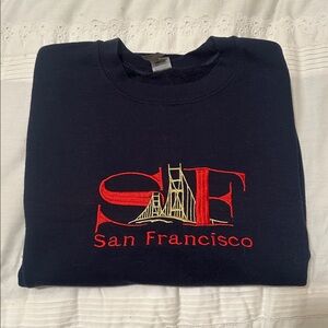 San Francisco Sweatshirt with Red and Yellow Embroidery